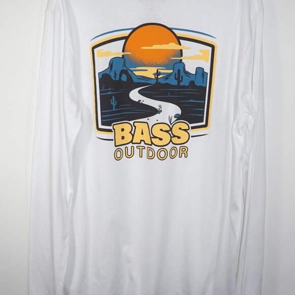 Bass Outdoor Men's White Marshmallow Mesa Path Long-Sleeve T-shirt 2X-LARGE - Picture 2 of 3
